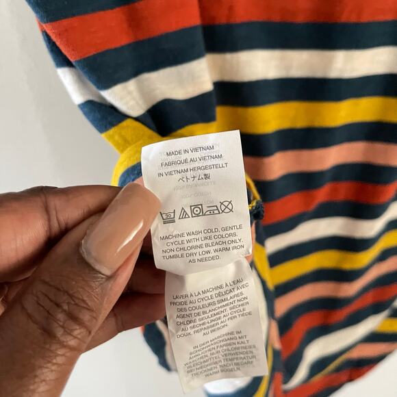 Madewell Lennie Stripe Crewneck Tee Womens X-Small Whisper Cotton Basic Casual - Picture 8 of 11